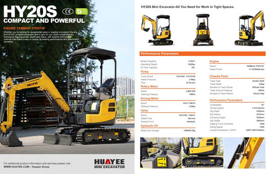 HY20S 2 Ton Mini Excavator