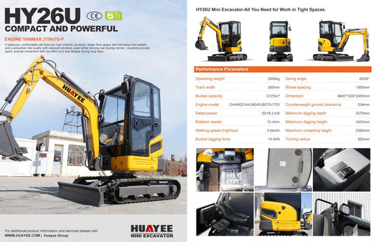 HY26U 2.6 Ton Mini Excavator