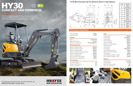 HY30 3 Ton Mini Excavator