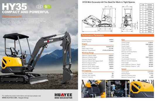 HY35 3.5 Ton Mini Excavator